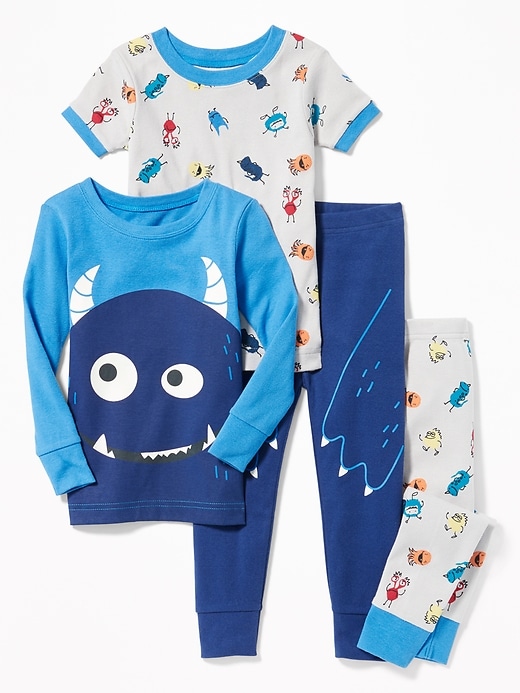 View large product image 1 of 1. 4-Piece Monster-Graphic Sleep Set For Toddler Boys & Baby