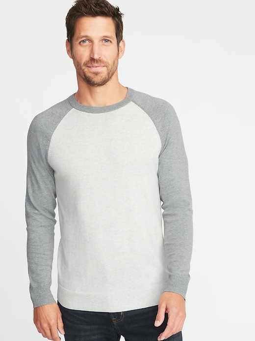 View large product image 1 of 1. Color-Block Raglan-Sleeve Sweater