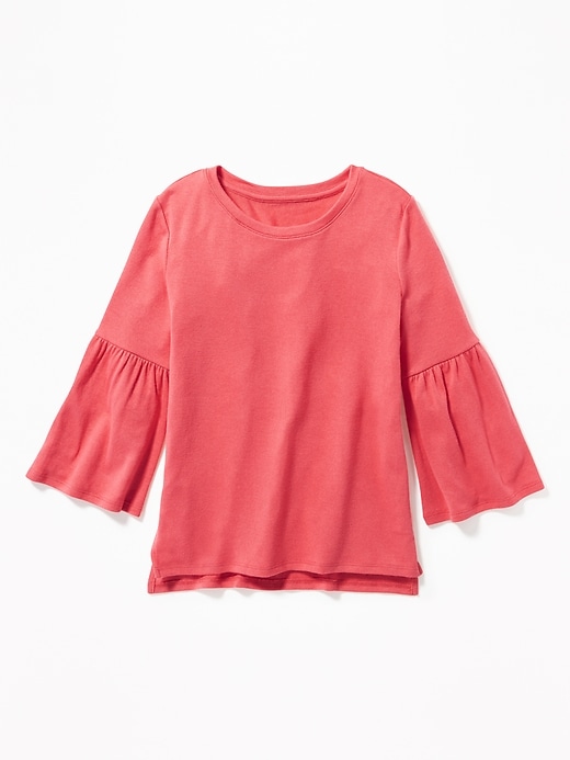 View large product image 1 of 3. Plush-Knit Bell-Sleeve Top for Girls