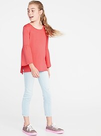 View large product image 3 of 3. Plush-Knit Bell-Sleeve Top for Girls