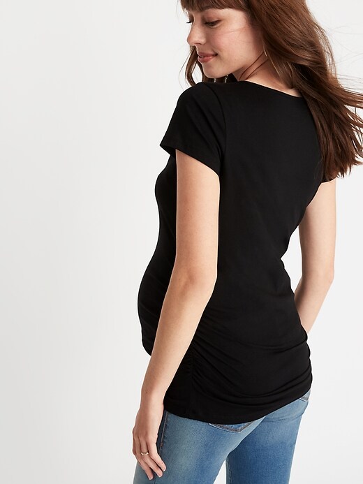 Image number 2 showing, Maternity Fitted V-Neck Tee