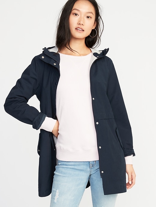 Image number 1 showing, Water-Resistant Hooded Anorak for Women