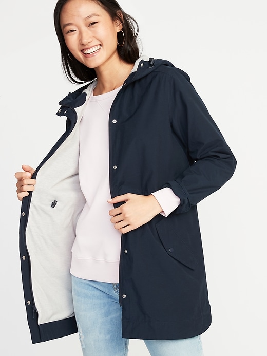Image number 4 showing, Water-Resistant Hooded Anorak for Women