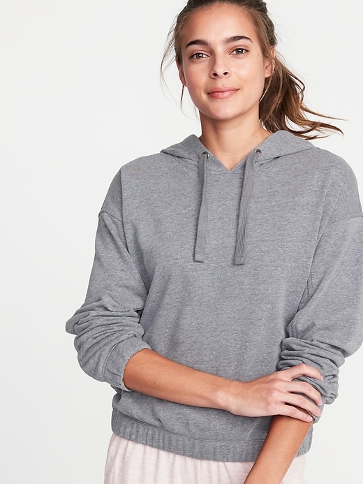 Image number 1 showing, Loose-Fit French-Terry Hoodie for Women