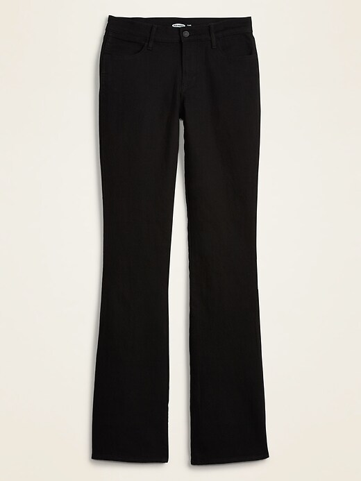 Image number 5 showing, Mid-Rise Micro-Flare Black Jeans for Women
