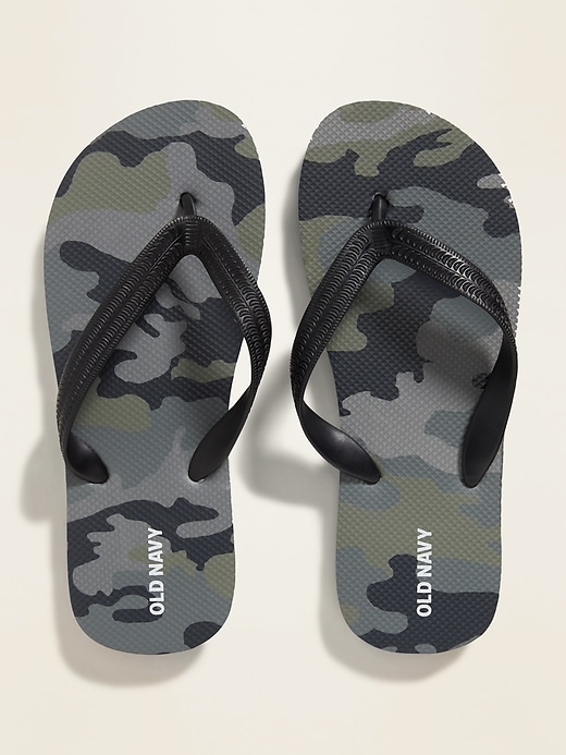View large product image 1 of 1. Gender-Neutral Classic Camo-Print Flip-Flops For Kids