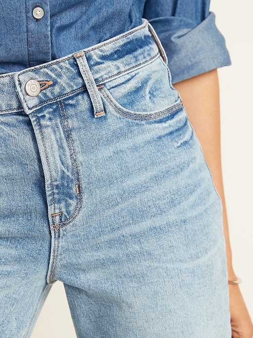 Image number 4 showing, High-Waisted Light Stone-Washed Slim Wide-Leg Jeans For Women