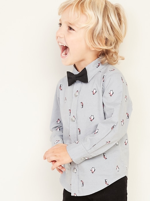 View large product image 1 of 5. Penguin-Print Shirt and Bow-Tie Set for Toddler Boys