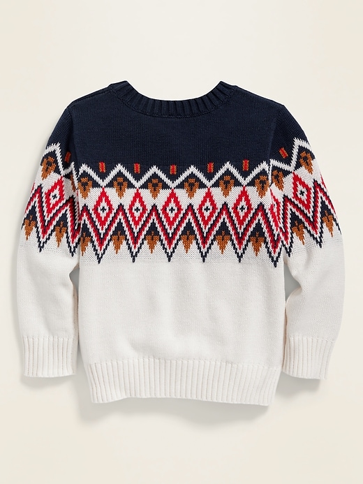 View large product image 2 of 3. Fair Isle Crew-Neck Sweater for Toddler Boys