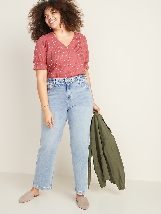 Image number 8 showing, High-Waisted Light Stone-Washed Slim Wide-Leg Jeans For Women