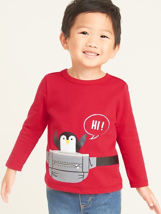 View large product image 1 of 2. Critter Novelty Graphic Long-Sleeve Tee for Toddler Boys