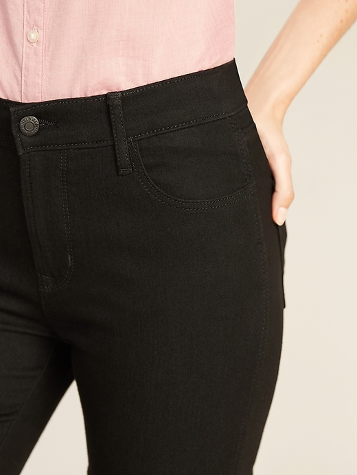 Image number 4 showing, Mid-Rise Micro-Flare Black Jeans for Women