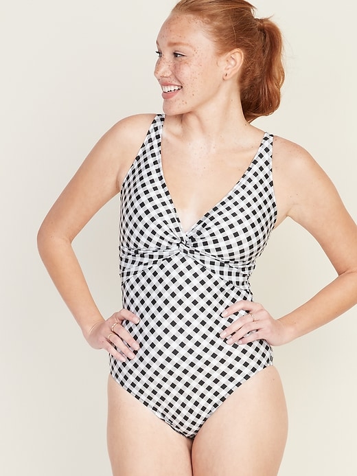Image number 1 showing, Twist-Front One-Piece Swimsuit