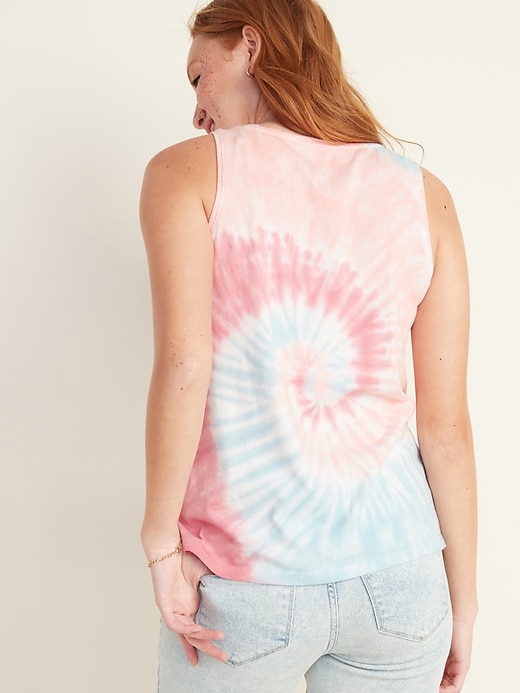View large product image 2 of 3. EveryWear Tie-Dyed V-Neck Tank Top