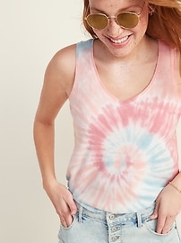 View large product image 3 of 3. EveryWear Tie-Dyed V-Neck Tank Top