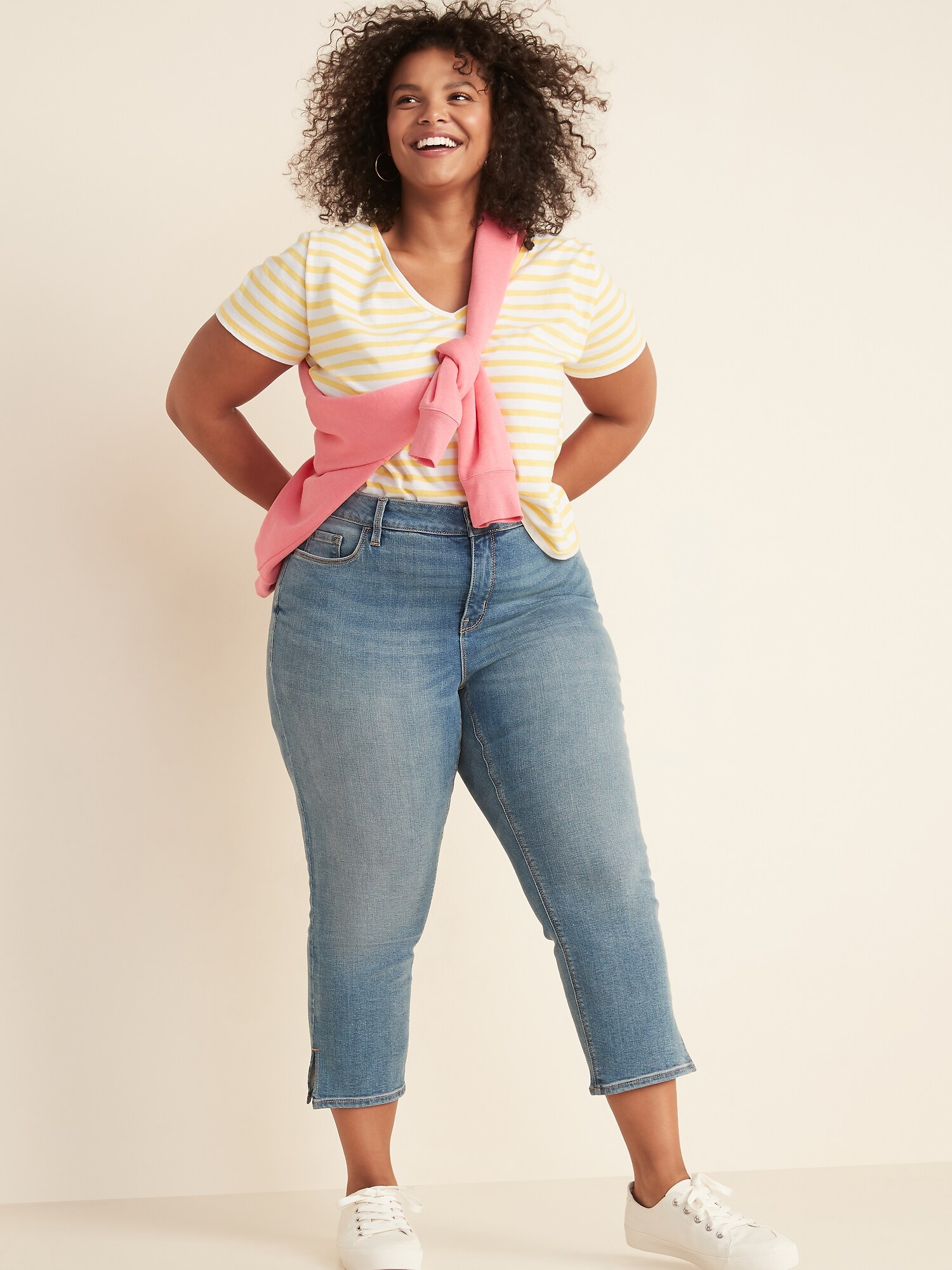 High Waisted Secret Slim Pockets Rockstar Super Skinny Plus Size