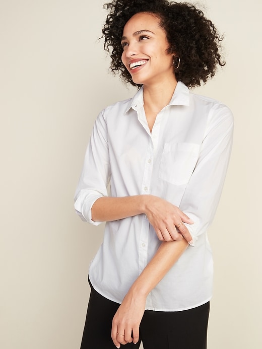Image number 1 showing, Relaxed Classic Clean-Slate Shirt for Women
