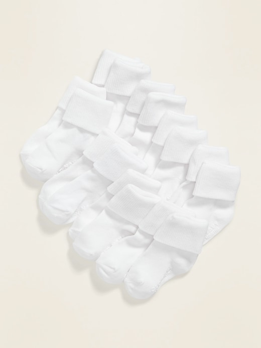 View large product image 1 of 1. Unisex Triple-Roll Socks 8-Pack For Toddler & Baby