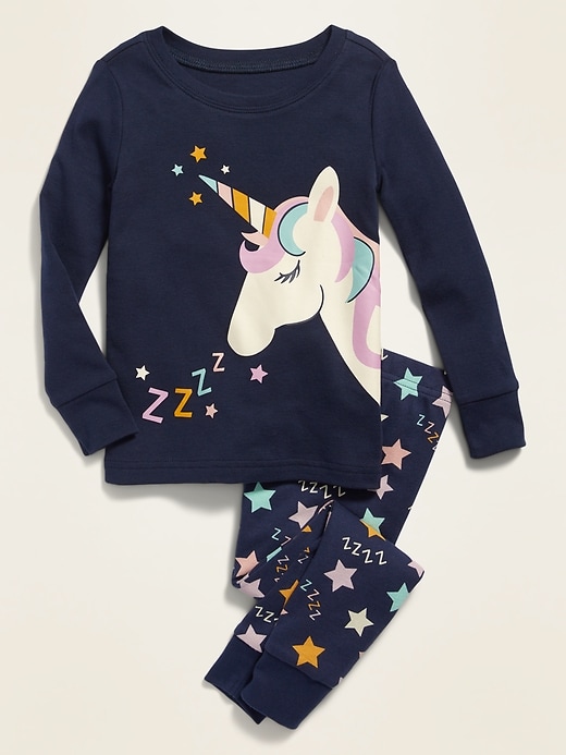 View large product image 1 of 1. Unicorn Pajama Sleep Set for Toddler Girls & Baby