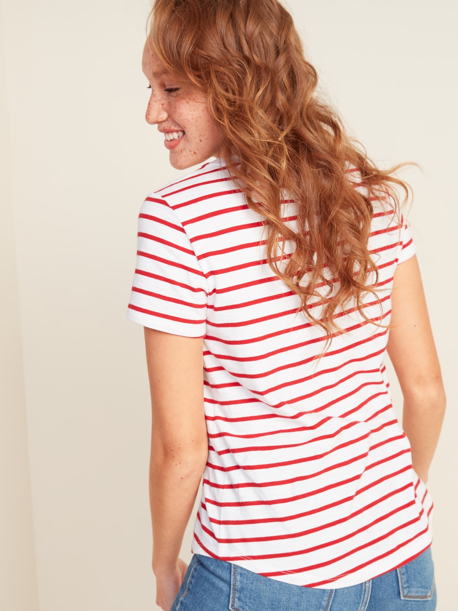 EveryWear Striped Slub Knit Crew Neck Tee For Women Old Navy