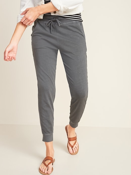 View large product image 1 of 2. High-Waisted Specially-Dyed Lightweight Jogger Pants