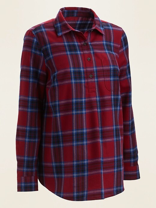 Maternity Plaid Flannel Popover Shirt Old Navy