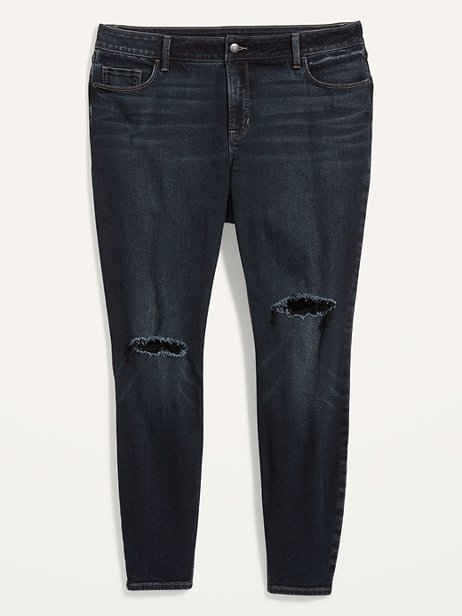 Image number 4 showing, High-Waisted Secret-Slim Pockets Rockstar Super Skinny Plus-Size Ripped Jeans