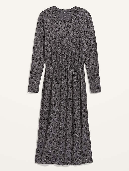 Image number 4 showing, Waist-Defined Long-Sleeve Midi T-Shirt Dress