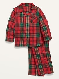 View large product image 3 of 4. Unisex Plaid Pajama Set for Toddler & Baby