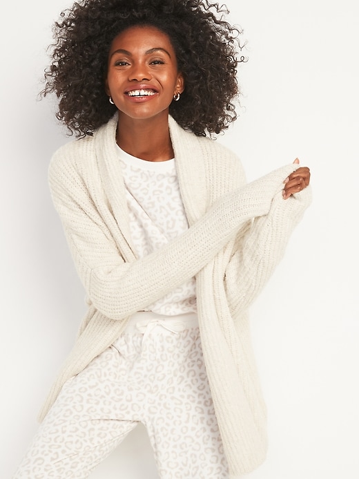 Image number 1 showing, Slouchy Open-Front Sweater for Women