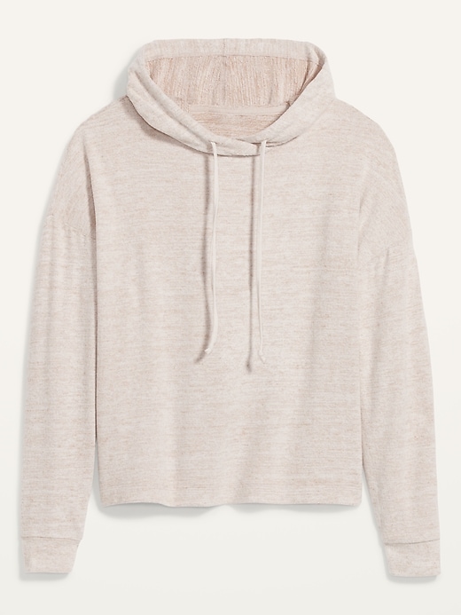 Image number 4 showing, Soft-Brushed Plush-Knit Pullover Lounge Hoodie