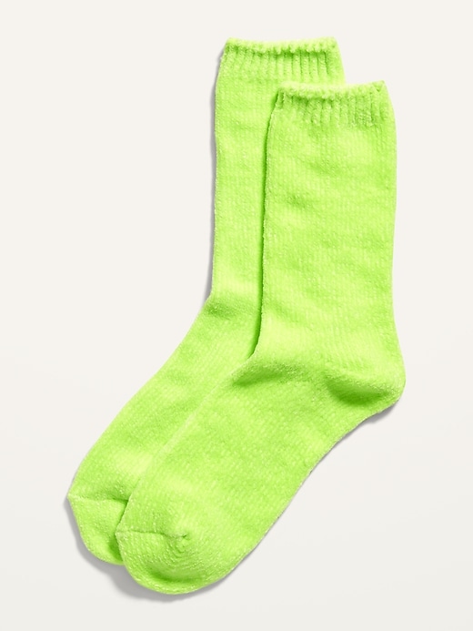View large product image 1 of 1. Plush Chenille Crew Socks For Women