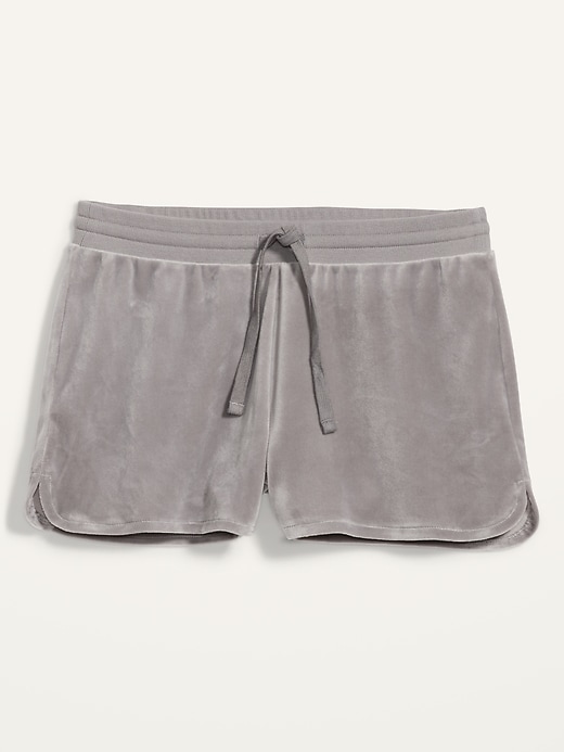 View large product image 2 of 2. Mid-Rise Cozy Velour Lounge Shorts -- 2.5-inch inseam