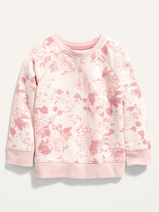 View large product image 1 of 1. Vintage Printed Raglan Pullover Sweatshirt for Toddler Girls