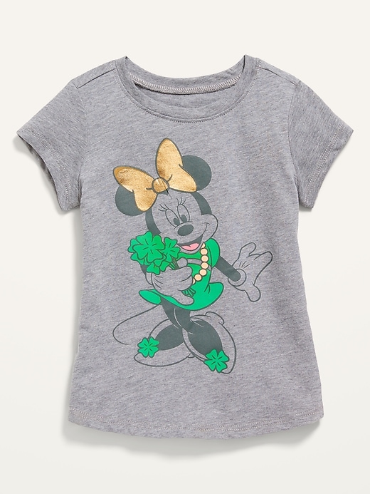 View large product image 1 of 2. Disney© Minnie Mouse St. Patrick's Day Graphic Short-Sleeve Tee for Toddler Girls