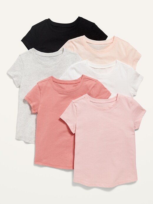 View large product image 1 of 1. 6-Pack Short-Sleeve Tee for Toddler Girls