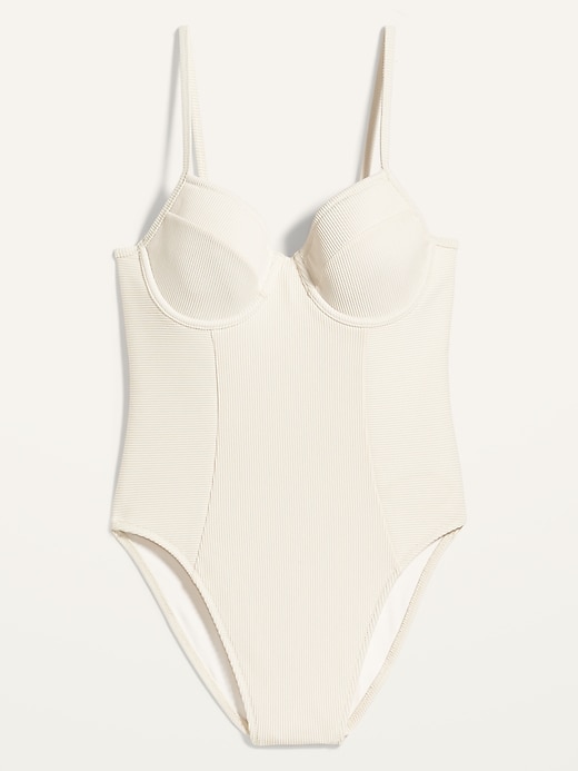 Image number 4 showing, Textured-Rib High-Cut One-Piece Swimsuit