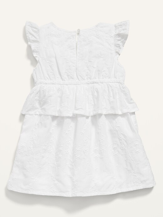 View large product image 2 of 2. Ruffle-Sleeve Tiered Eyelet Dress for Baby