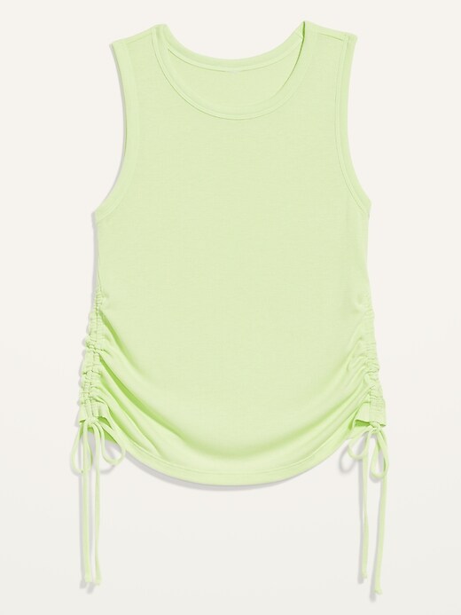 Image number 1 showing, UltraLite Rib-Knit Side-Cinch Cropped Tank Top