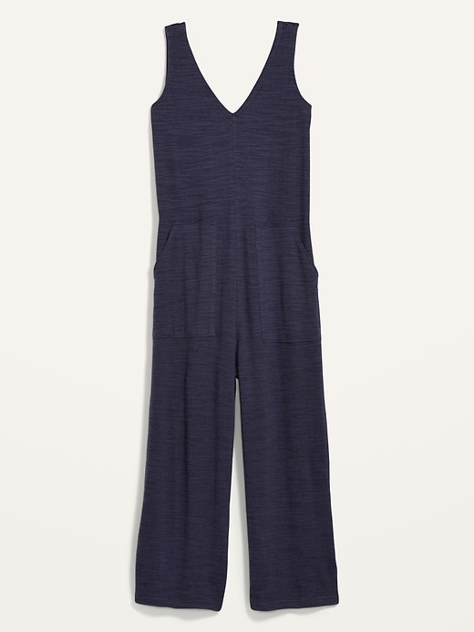 View large product image 2 of 2. Cozy Plush-Knit V-Neck Jumpsuit
