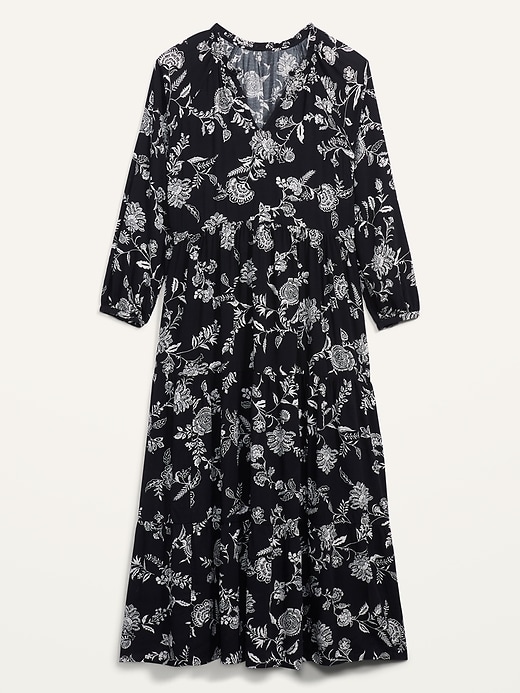Image number 4 showing, Floral-Print Tiered-Hem Midi Swing Dress
