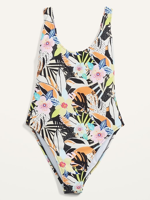 Image number 4 showing, Floral-Print Scoop-Neck One-Piece Swimsuit