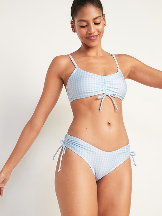View large product image 1 of 1. Patterned Cinch-Tie Bikini 2-Piece Swim Set
