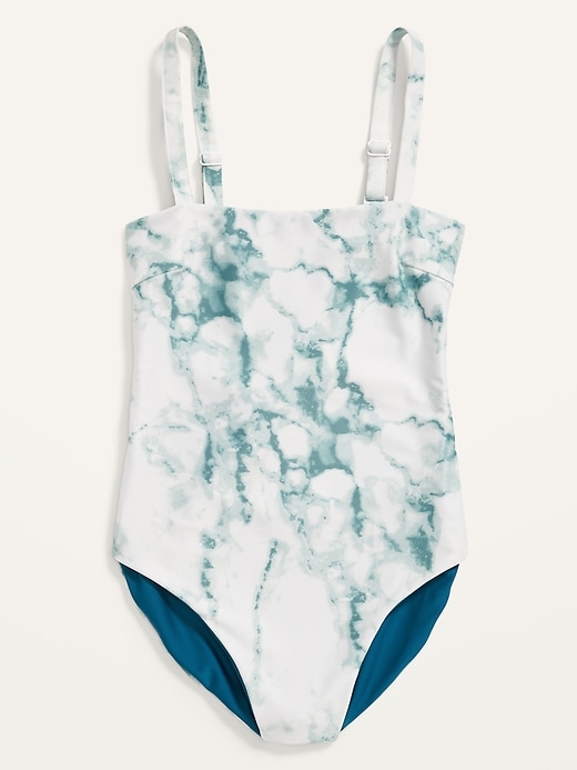 Image number 4 showing, Reversible Square-Neck One-Piece Swimsuit