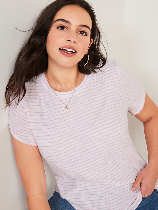 Everywear Striped Slub Knit T Shirt For Women Old Navy