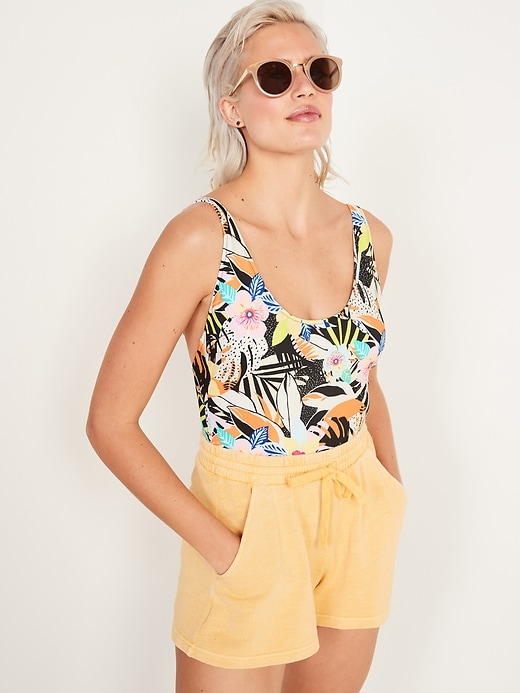 Image number 3 showing, Floral-Print Scoop-Neck One-Piece Swimsuit