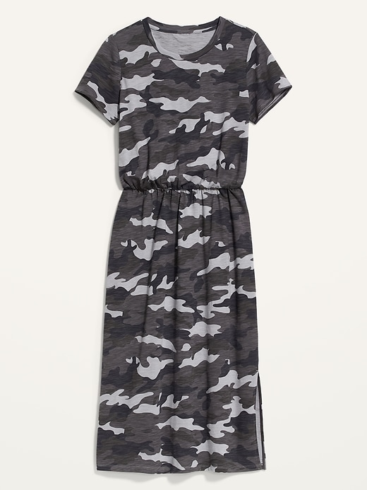 View large product image 2 of 2. Waist-Defined Slub-Knit Midi Dress