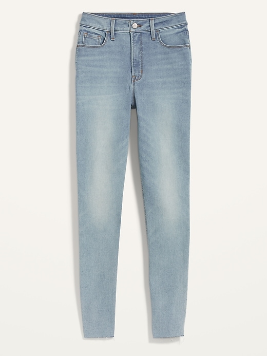Image number 4 showing, Extra High-Waisted Rockstar 360° Stretch Super Skinny Light-Wash Cut-Off Ankle Jeans for Women