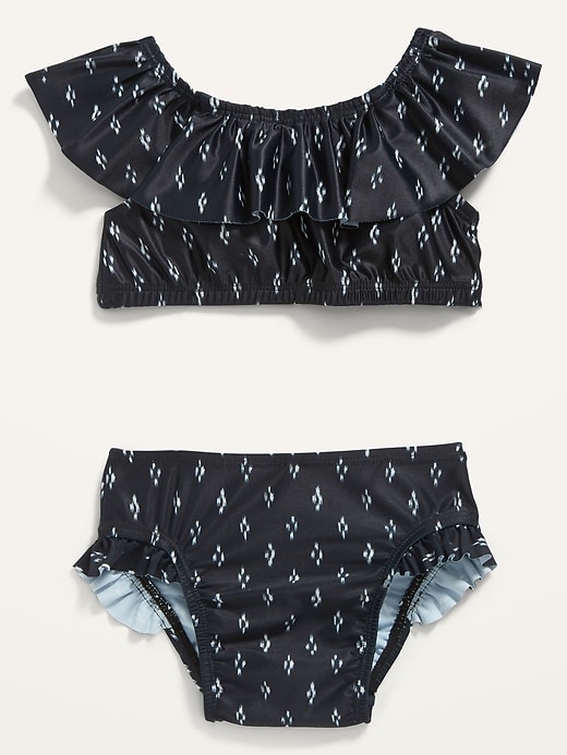 View large product image 1 of 1. Printed Ruffle-Trim Swim Set for Baby