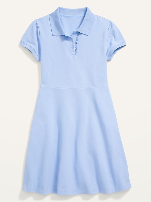View large product image 1 of 1. School Uniform Pique-Knit Polo Dress for Girls